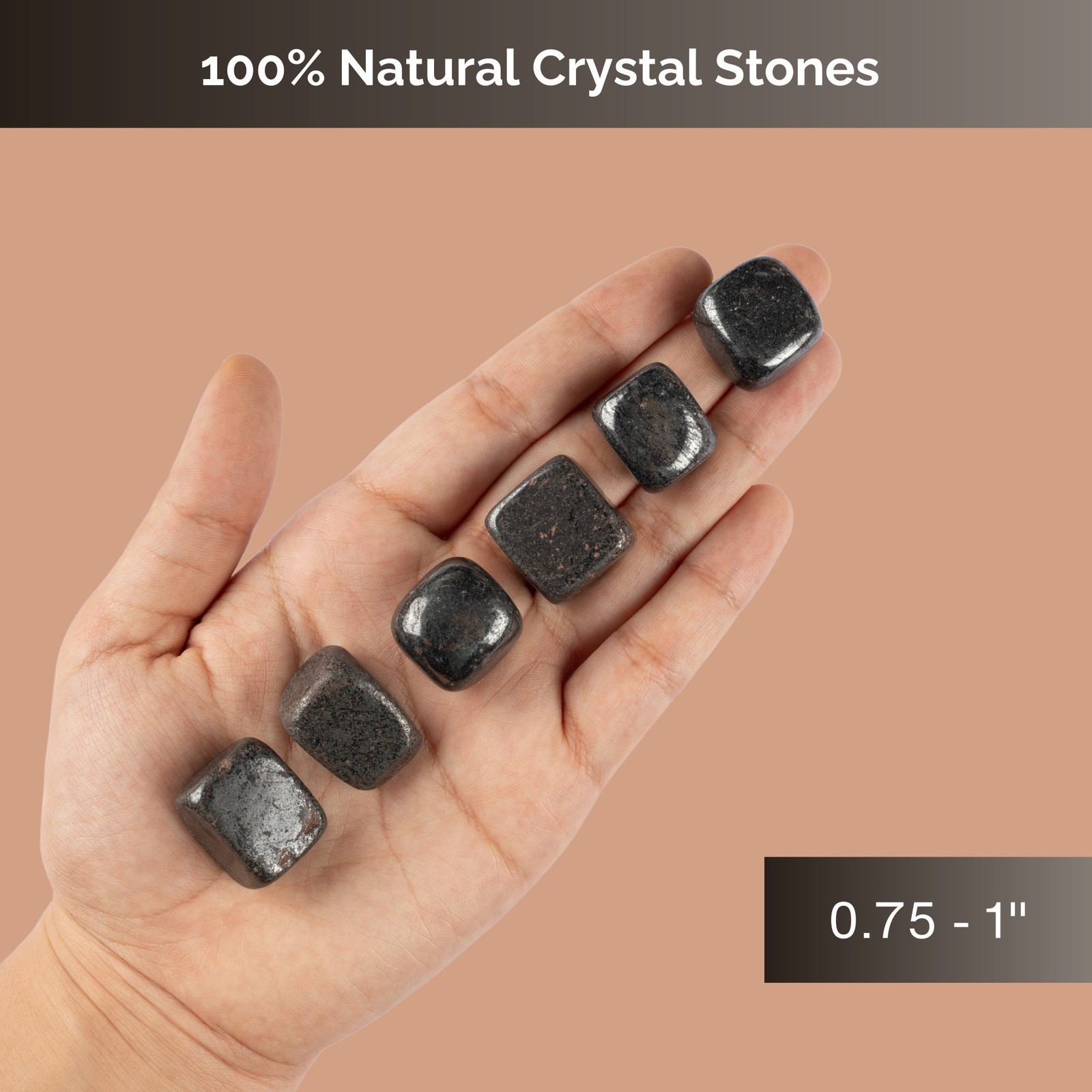 Hematite Crystal Tumble Stone, Polished Stone for Meditation & Healing