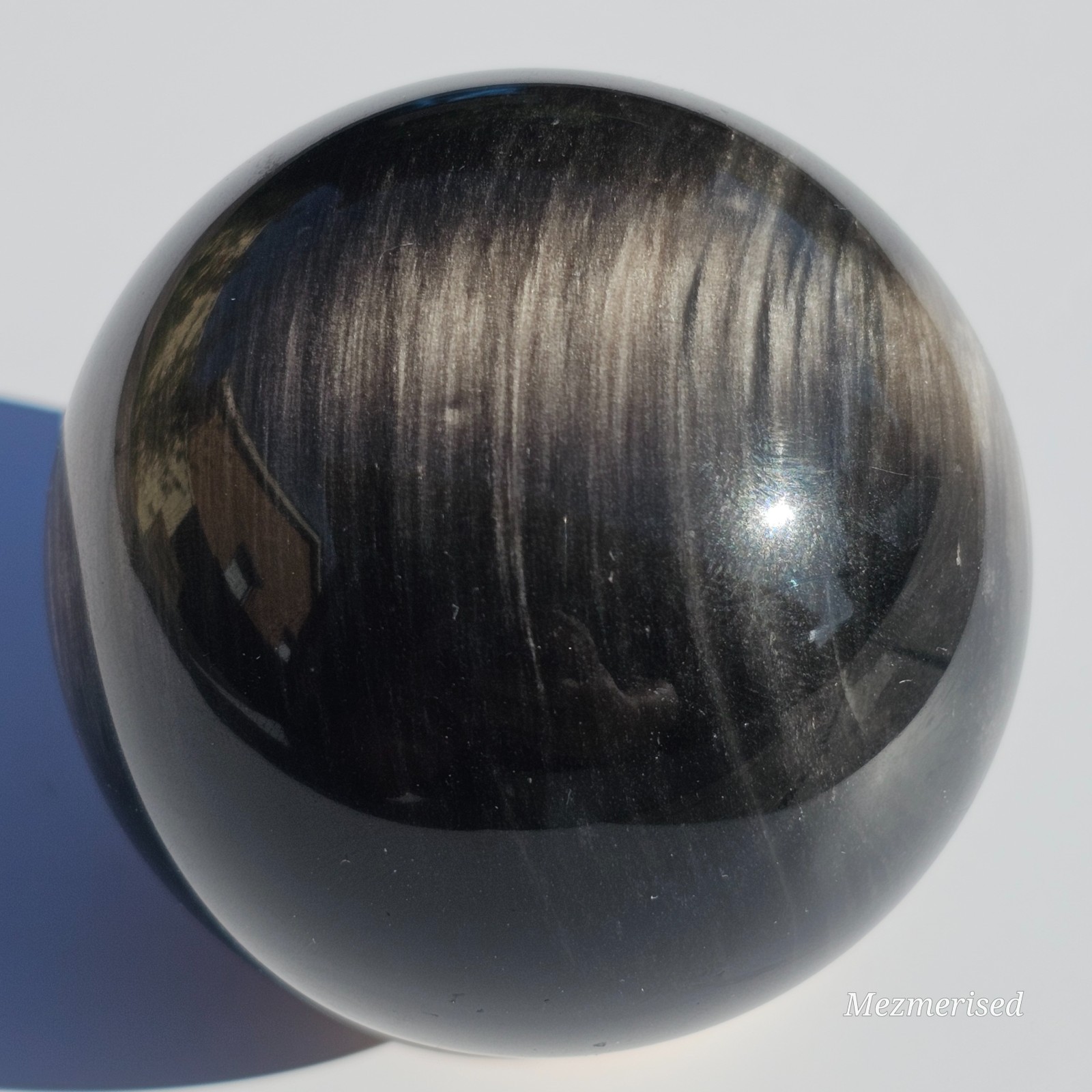 Silver Sheen Obsidian Sphere | Option C | 6.6cm | 349g