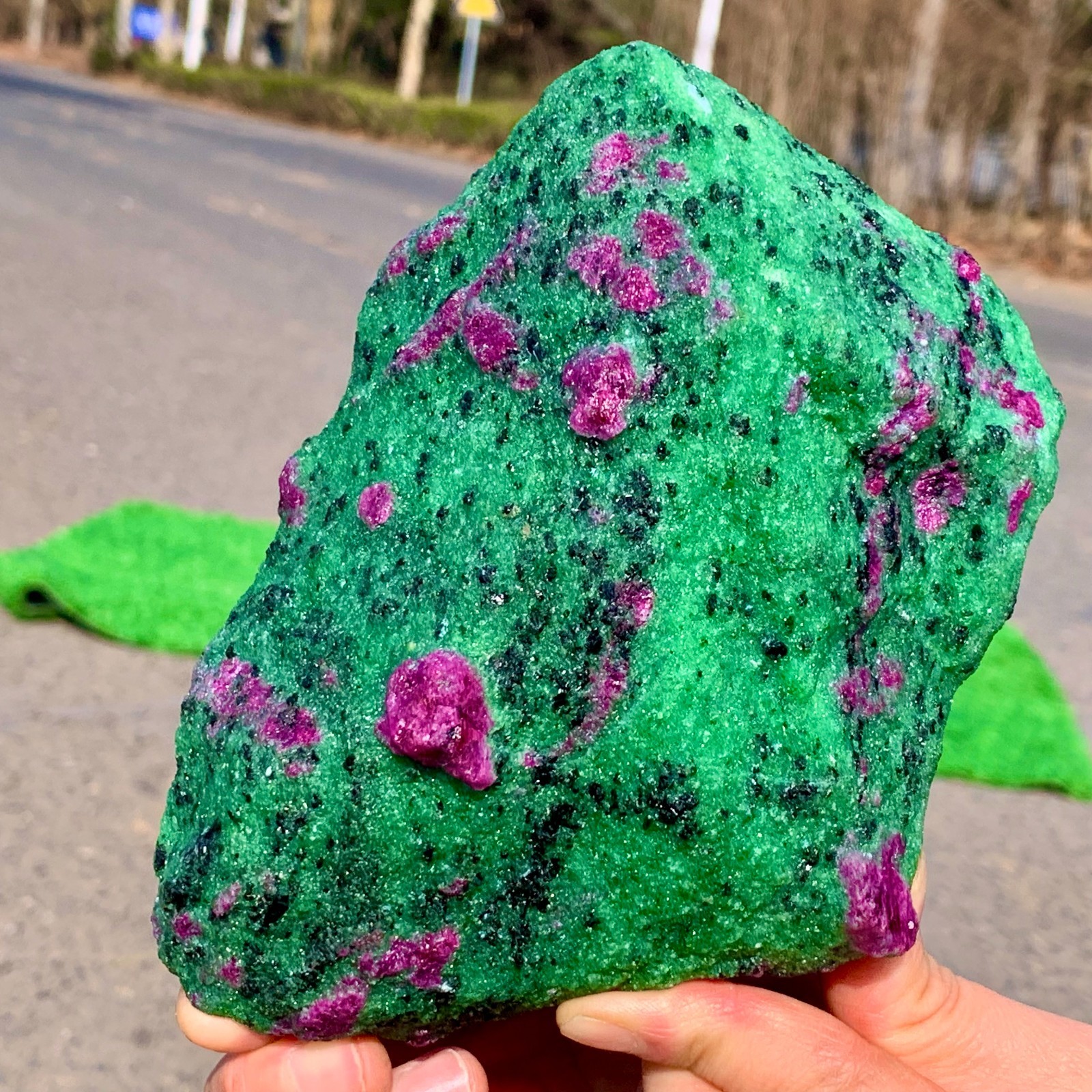 3.5LB Natural green Ruby zoisite (anylite) crystal Chakra Healing Energy