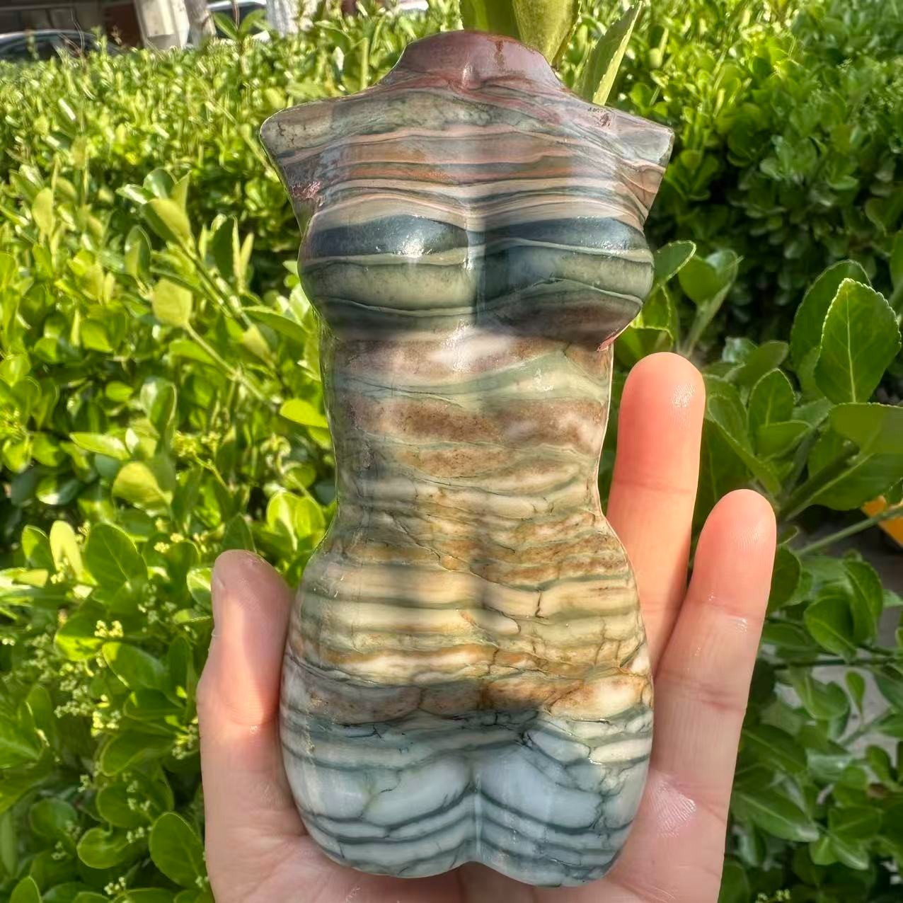 1pc Natural ocean jasper Quartz Crystal female model Mineral Specimen