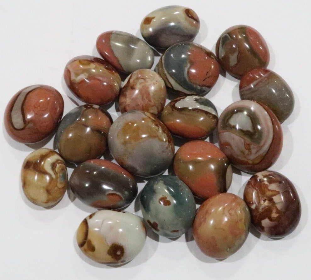 Colorful Polychrome Jasper crystal Palm Stone medium size 2-2.5″ red, green