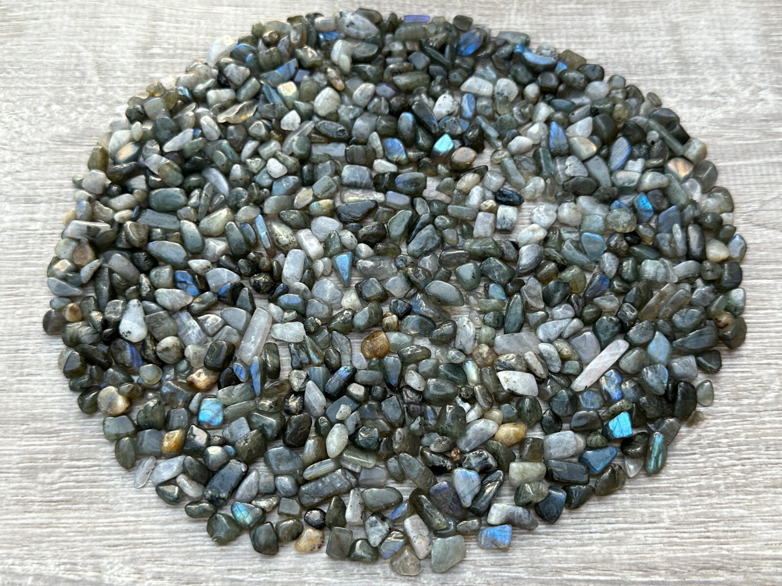 Grade A++ Blue Labradorite Semi Tumbled Gemstone Chips 5- 15mm, Wholesale Lots