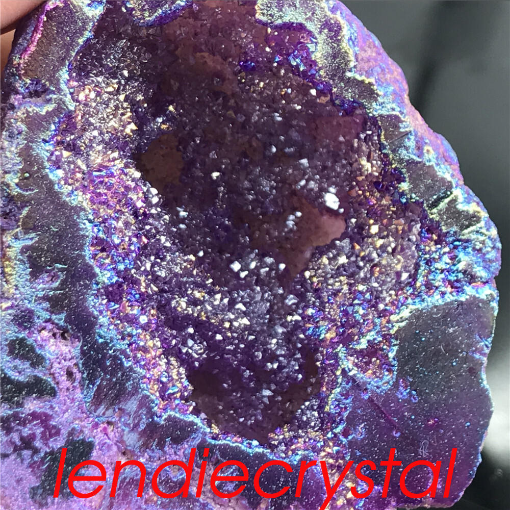 1pc Titanium Agate geode cluster rainbow natural quartz crystal Mineral healing