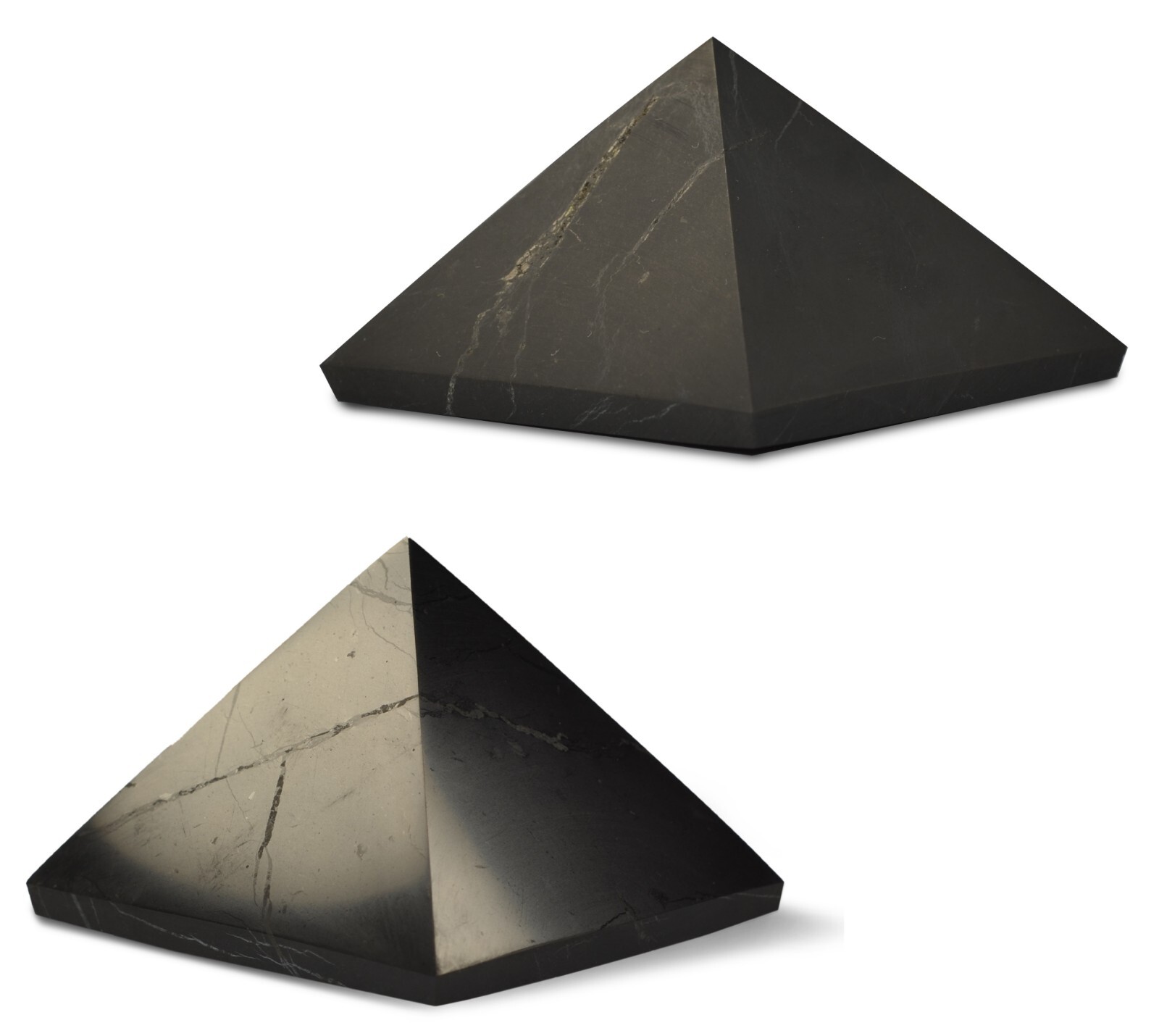 Shungite World Shungite Pyramid Set 2 pcs – 40 mm / 1.57″ (Polished+Unpolished)