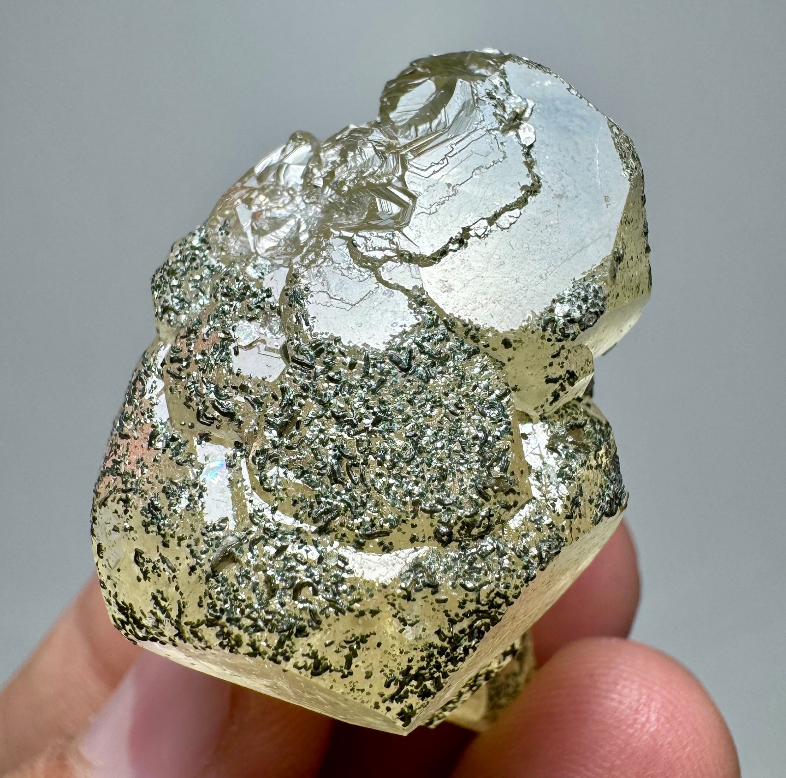 149 CT Full Terminated Cabinet Shape Yellow Apatite Transparent Crystals Cluster