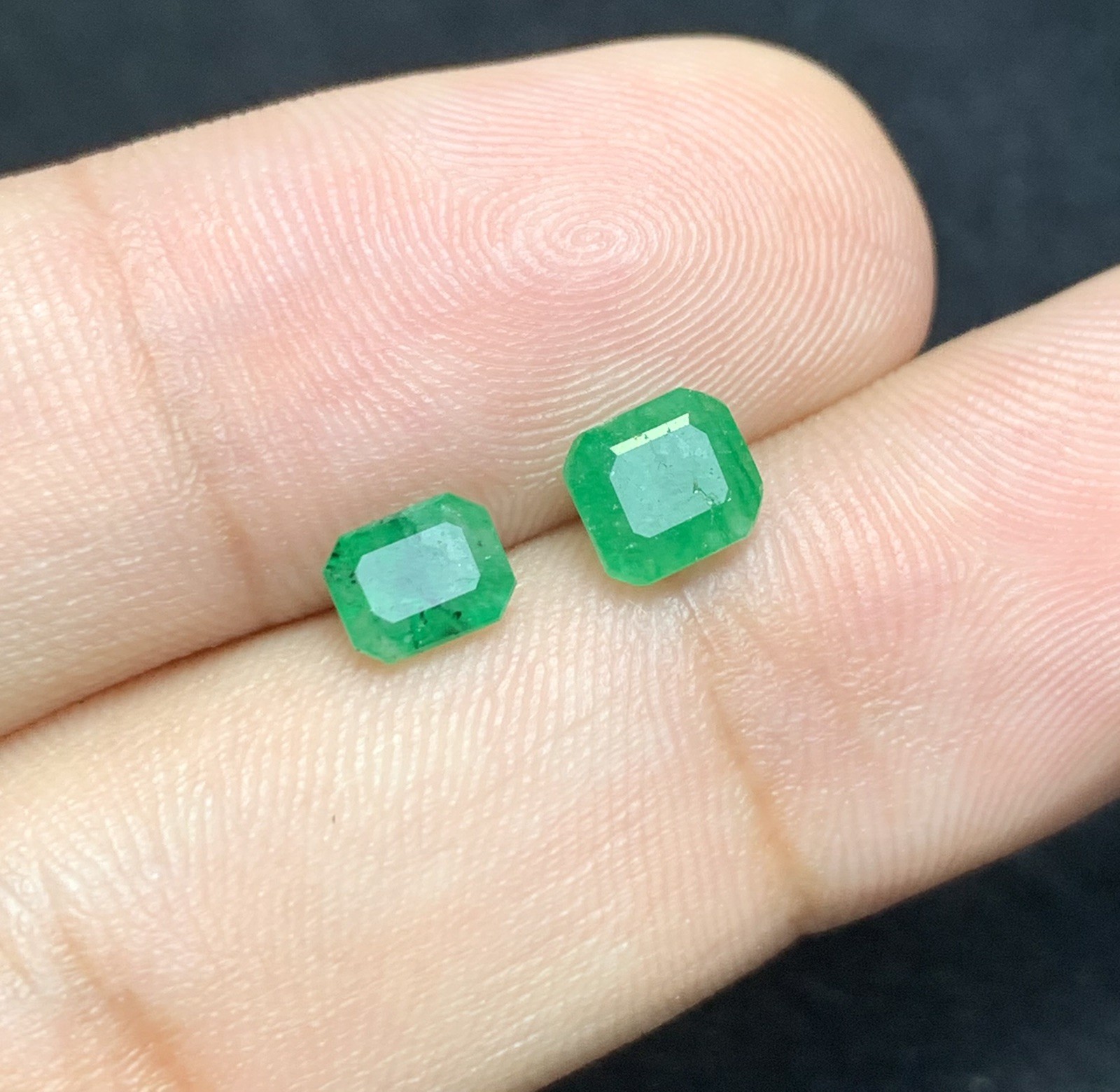 Emerald Loose Gemstone From Swat Pakistan (1.05 & 0.60 Cts)