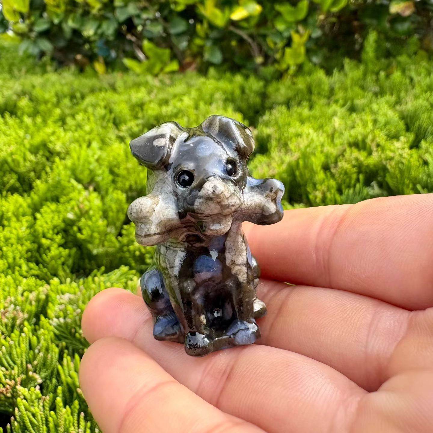 1pc Natural Mixed Quartz Carved Dog Skull crystal Reiki healing gift Decor