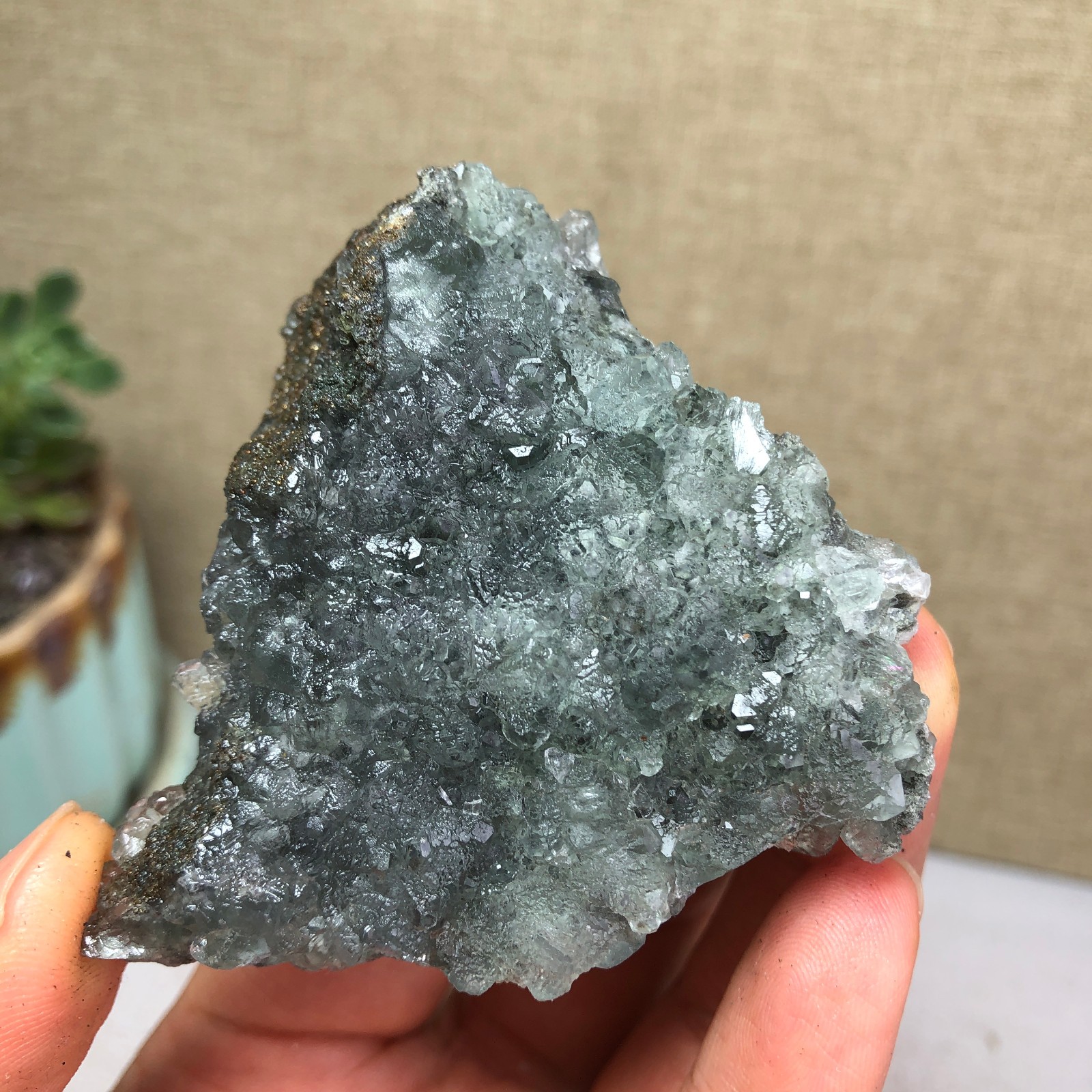 78g NATURAL Green Cubic FLUORITE Crystal Cluster Mineral Specimen A4734