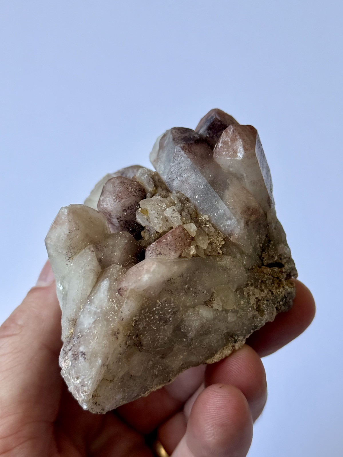 Hematite Quartz Crystal Cluster Red Feather, CO- 9.2cm – 236.5g – ID91