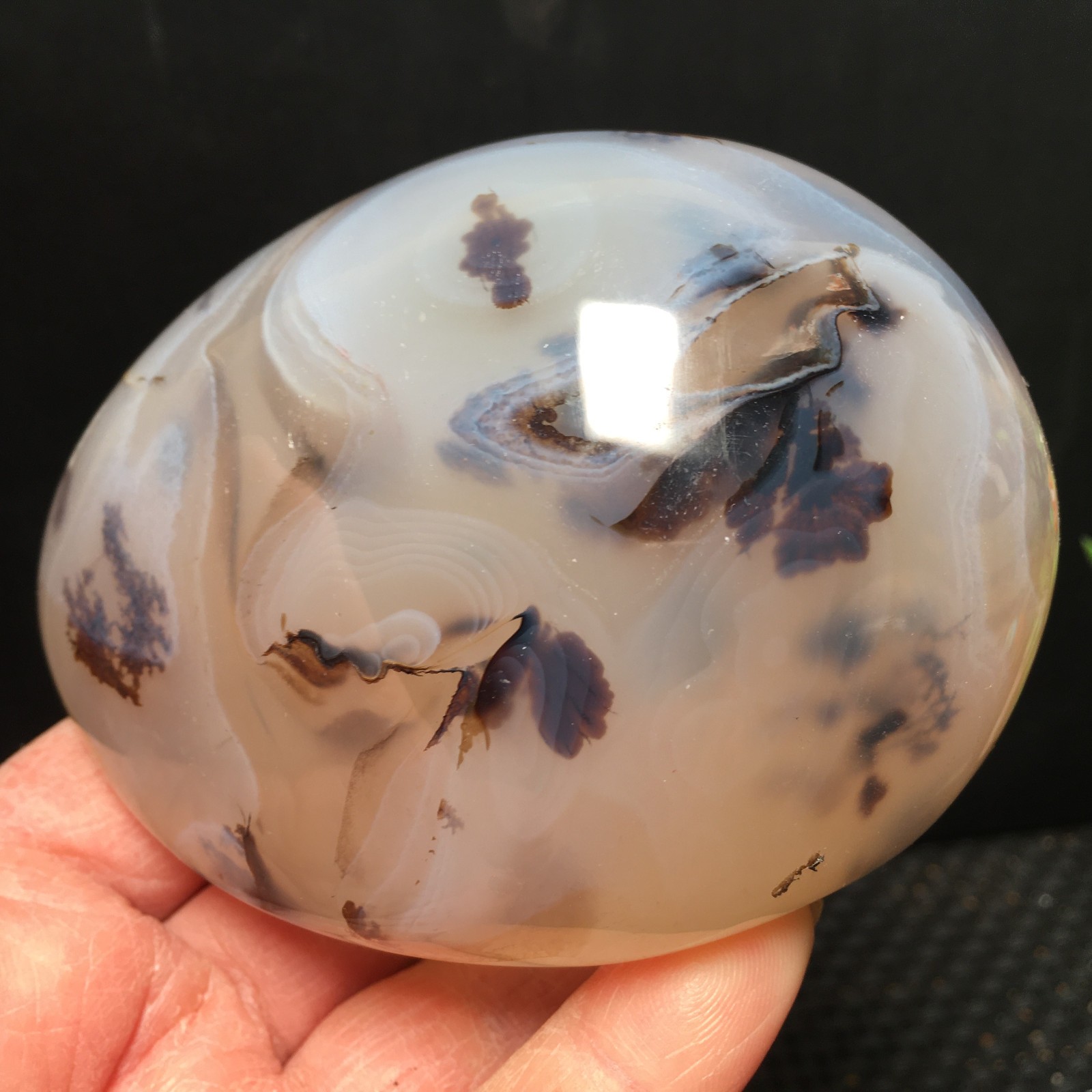 500g Natural Polished Aquatic Plants Agate Crystal Specimen fb1159