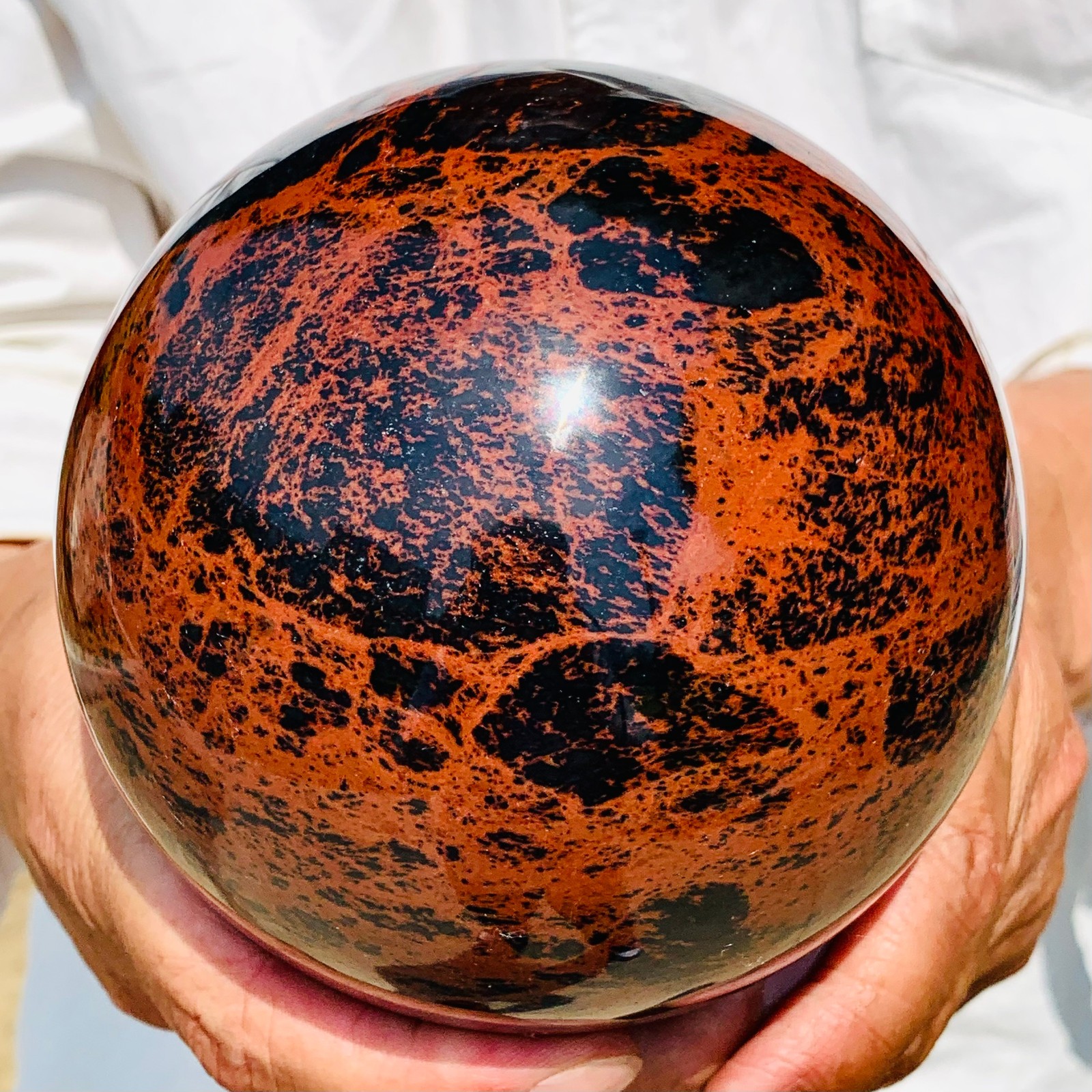 4.99LB Natural Red Obsidian Ball Spiritual crystal ball Healing Specimen