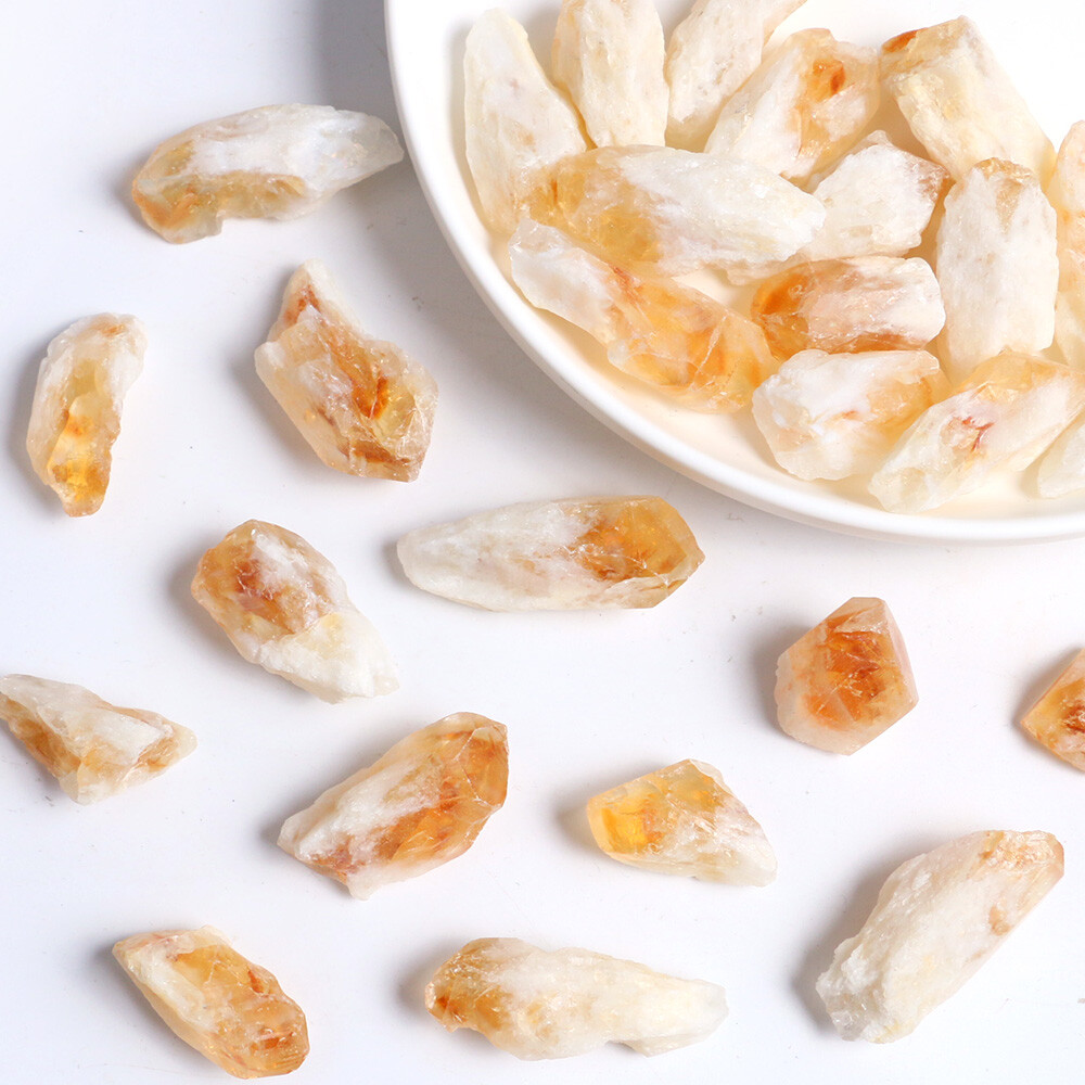 50g/100g Natural Brazil Citrine Stone Rough Rock Quartz Healing Reiki Crystal