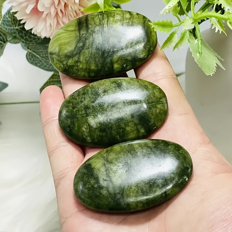 3PC 50G Wholesale Xiuyan Jade Palm Good Quality Polished Home Office Decor Gift