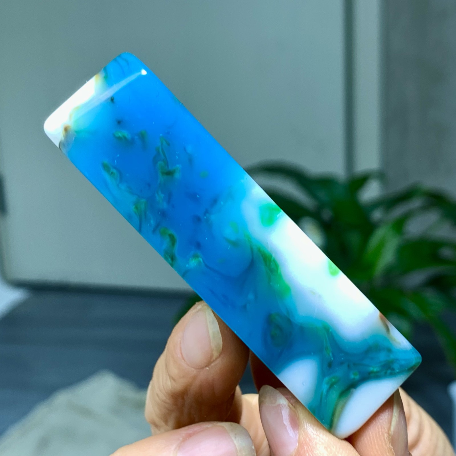 85G Natural NanHong Agate block multicolored Pattern Cabochon mineral Crystal