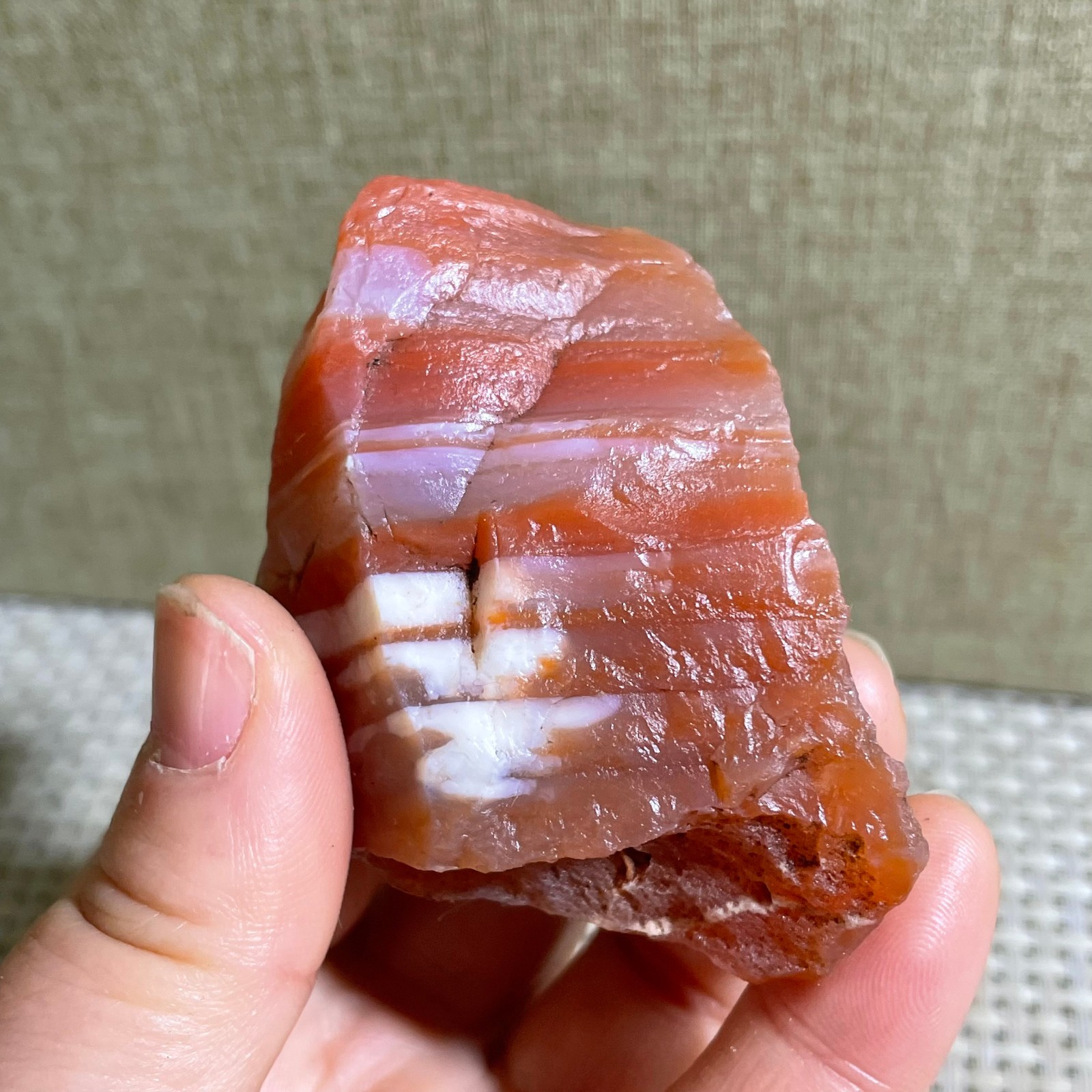 108g Raw Carnelian Stone Rough Red Agate Gemstone Mineral Specimen