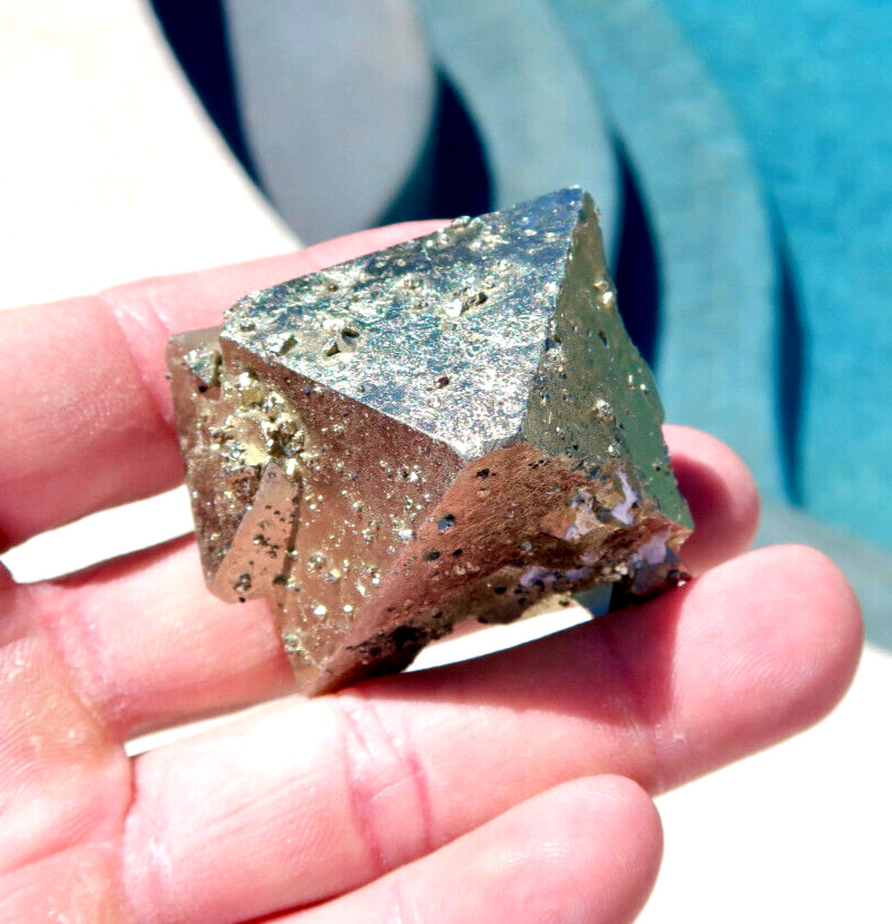 RARE PYRITE OCTAHEDRON SPECIMEN **BEAUTIFUL** HUANZALA MINE PERU