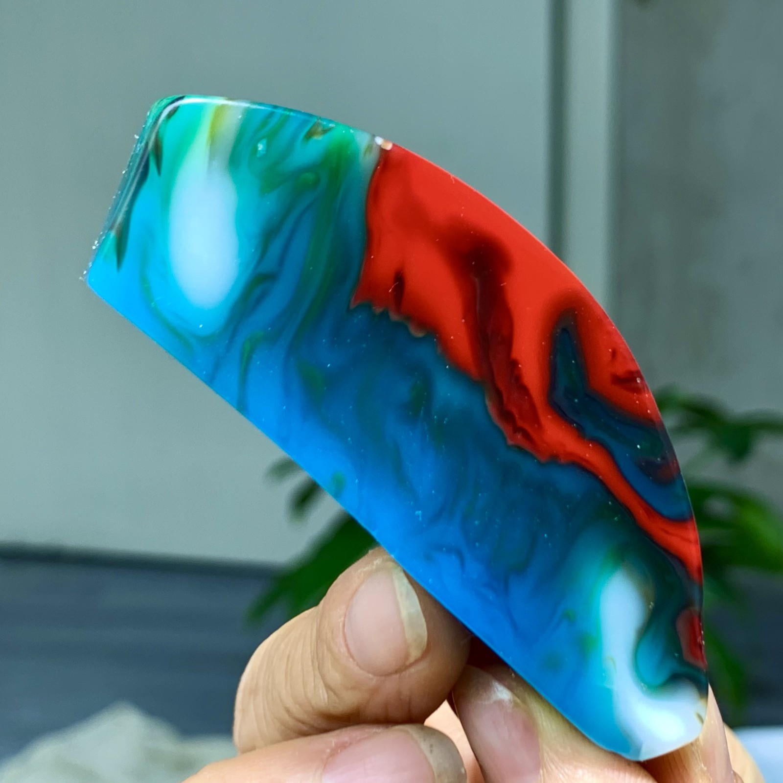 80G Natural NanHong Agate block multicolored Pattern Cabochon mineral Crystal