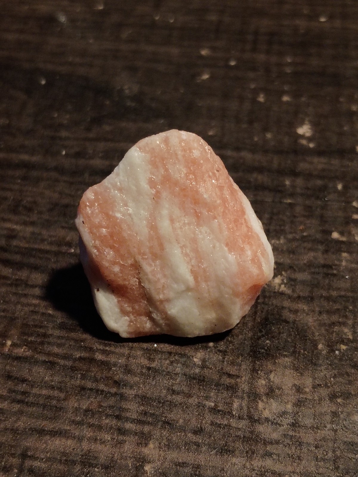 Banded Pink Calcite Manganoan Rough Specimen Striated White Quartz Natural Rock