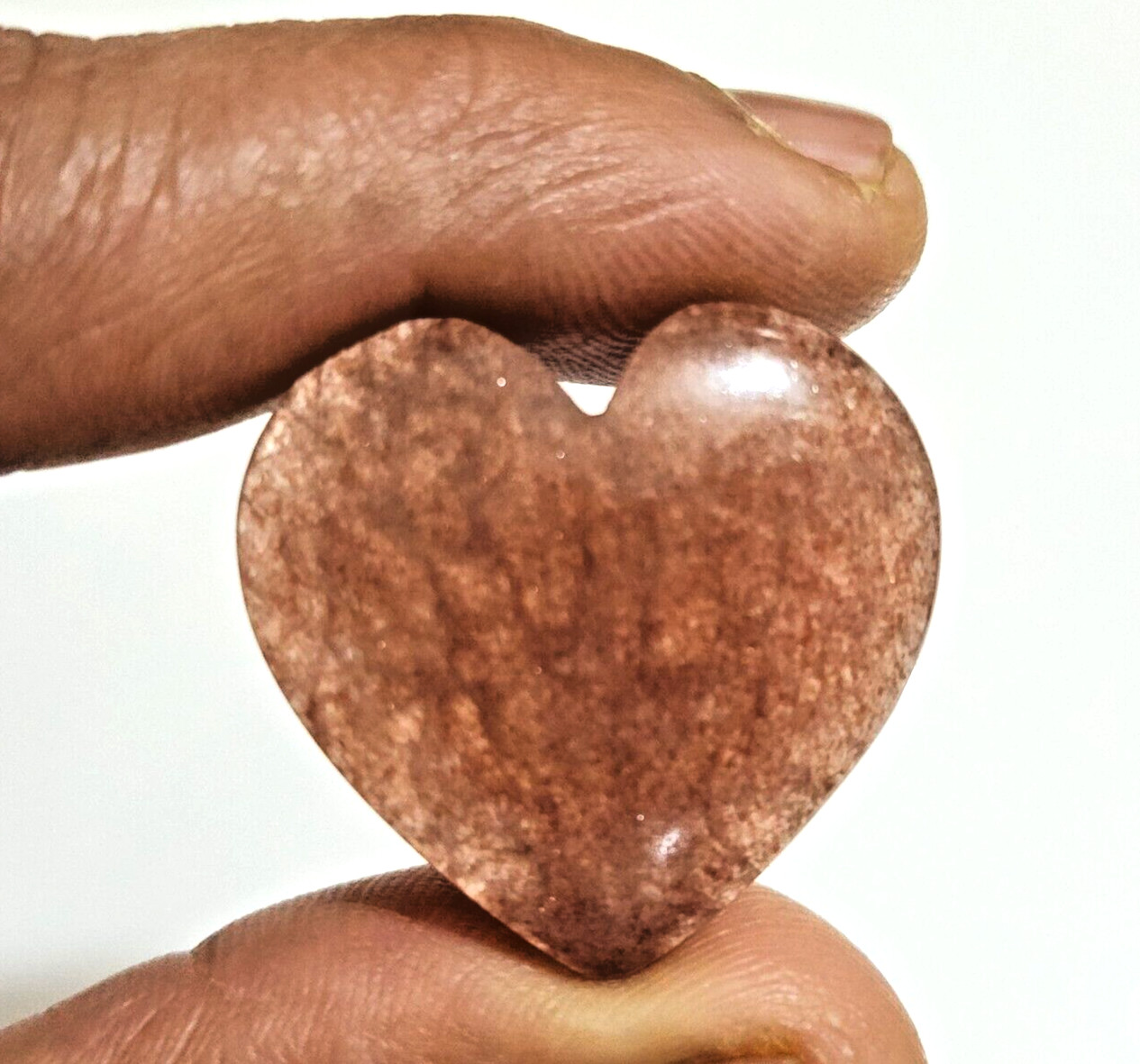 Excellent Fine 50 Crt Pink Strawberry Quartz Heart Shape Cabochon Loose Gemstone