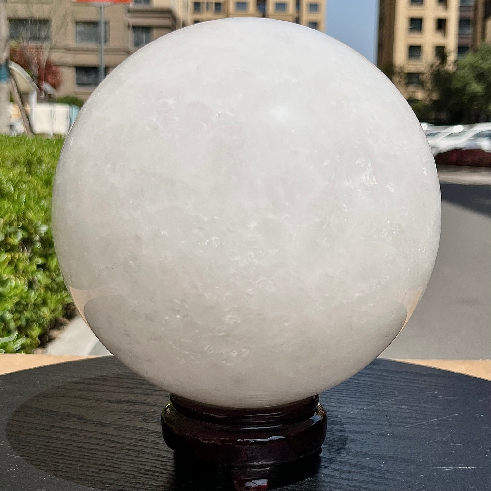 164mm Clear Quartz Crystal Sphere Ball Tower Natural Stone Feng Shui 14.4 lb