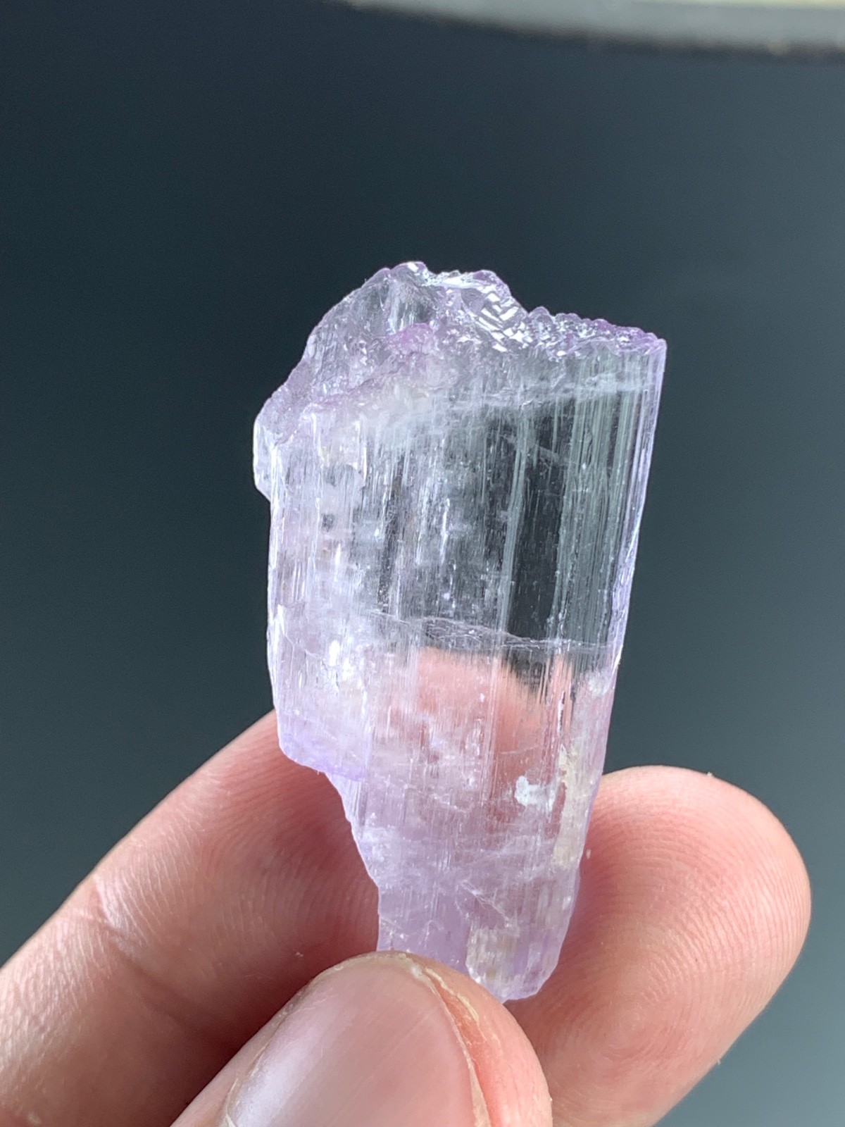 Natural Etched Pink Kunzite Crystal from Afghanistan (52 carat)