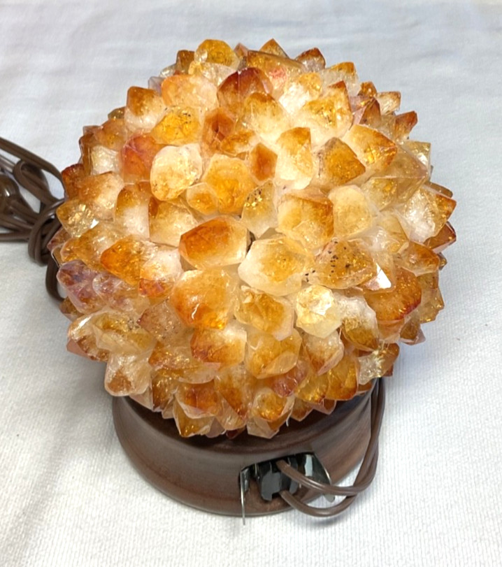 Natural Yellow Fluorite quartz crystal night light Crystal lamp healing 6”