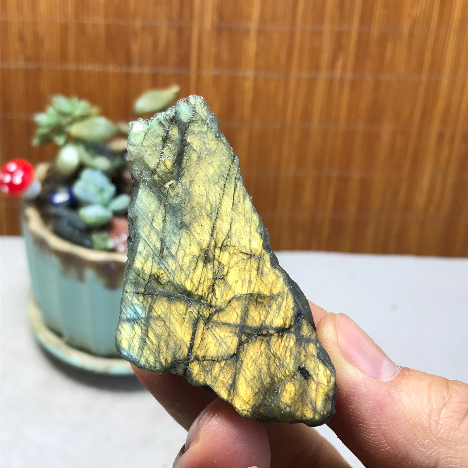 62-35-31mm Natural Labradorite Crystal gemstone Rough Mineral Specimen A5377