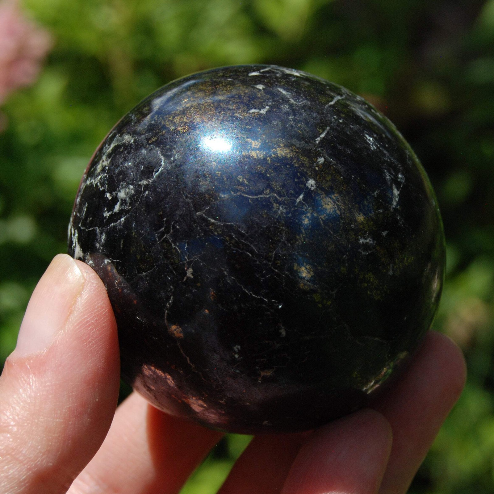 Rare Covellite Crystal Sphere | 2.3″ 359g Stone of Magic & Good Luck
