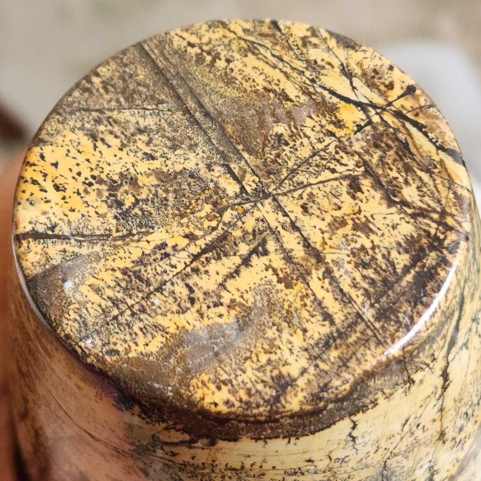 Large Natural Polished Picture Jasper Vase – 1.66kg – 6.25″ – USA