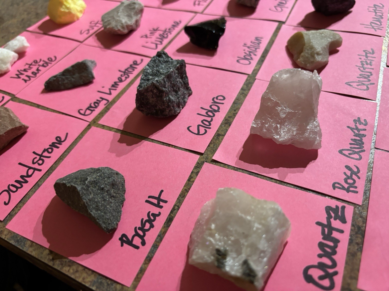 Individually bagged rock and mineral samples with scratch plate. Rock Collecting