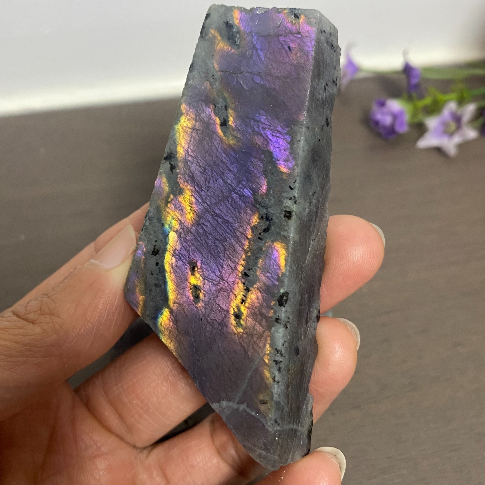 158g 2Pcs Top Labradorite Crystal Stone Rough Mineral Specimen Healing