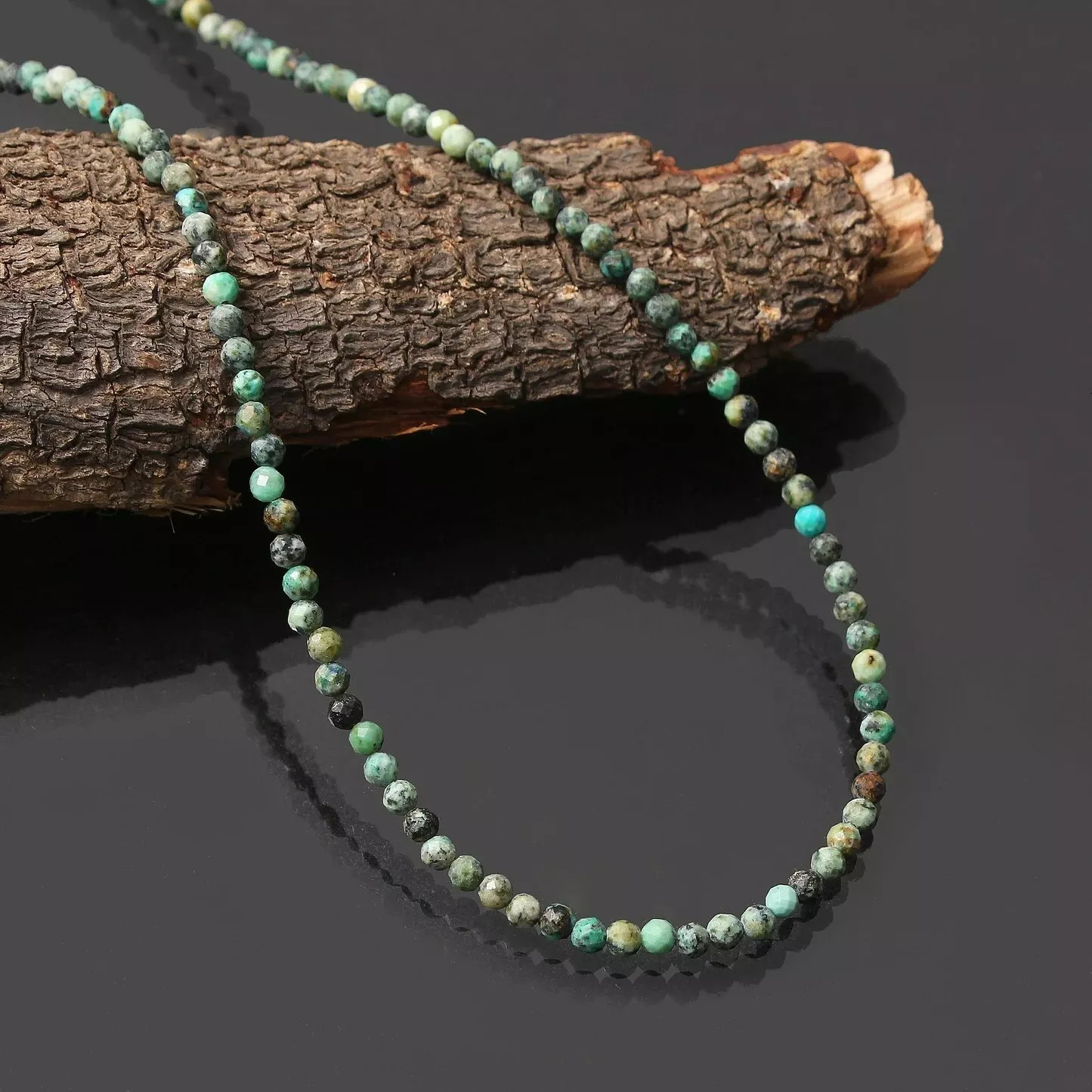 African Turquoise 2mm Beaded Choker Healing Dainty Delicate Women Necklace Gift