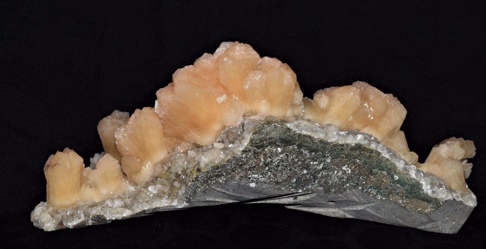 Orange Stilbite with heulandite specimen RARE 31 x11.5cm (No Amethtyst, Citrine)