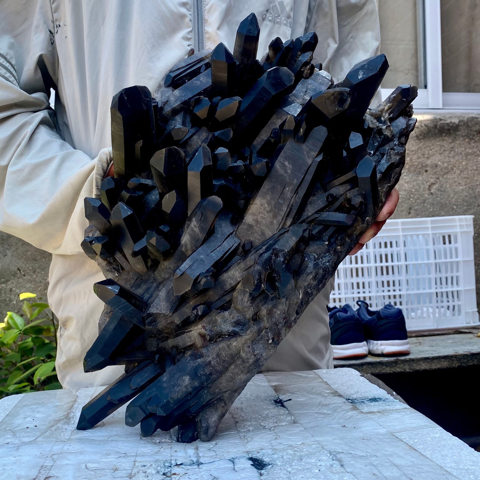 26LB Tea black Crystal quartz Cluster Mineral Specimen Healing reiki