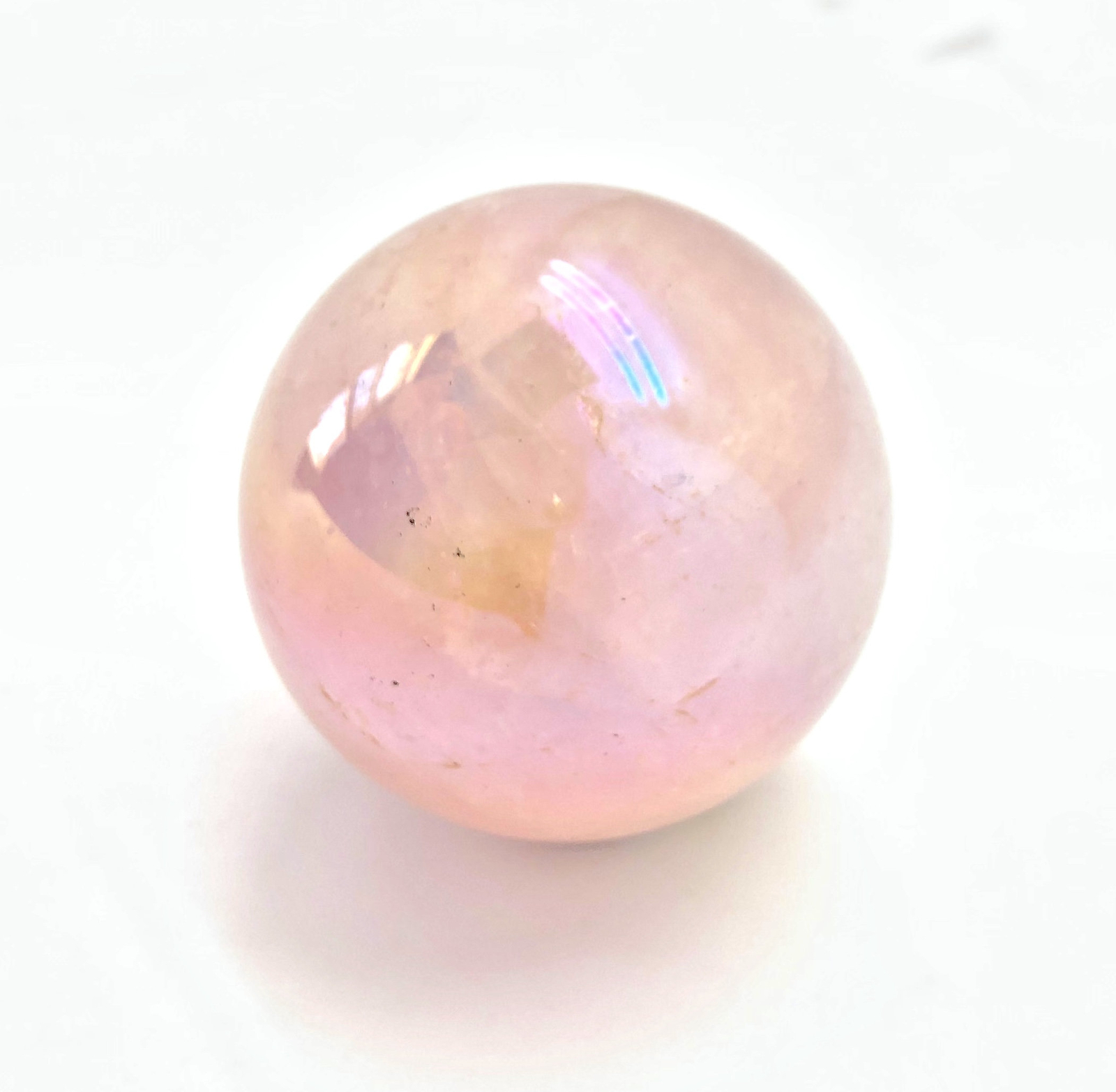 Angel Aura Rose Quartz Sphere – Polished Angel Aura Rose Quartz from Brazil