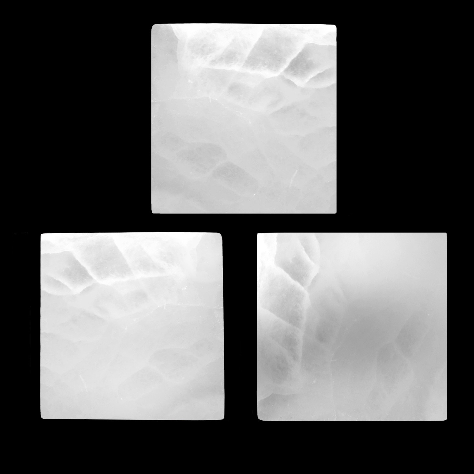 Selenite “Charging” Plates LOT of 3 Natural Crystal Display Tile Polished Disc