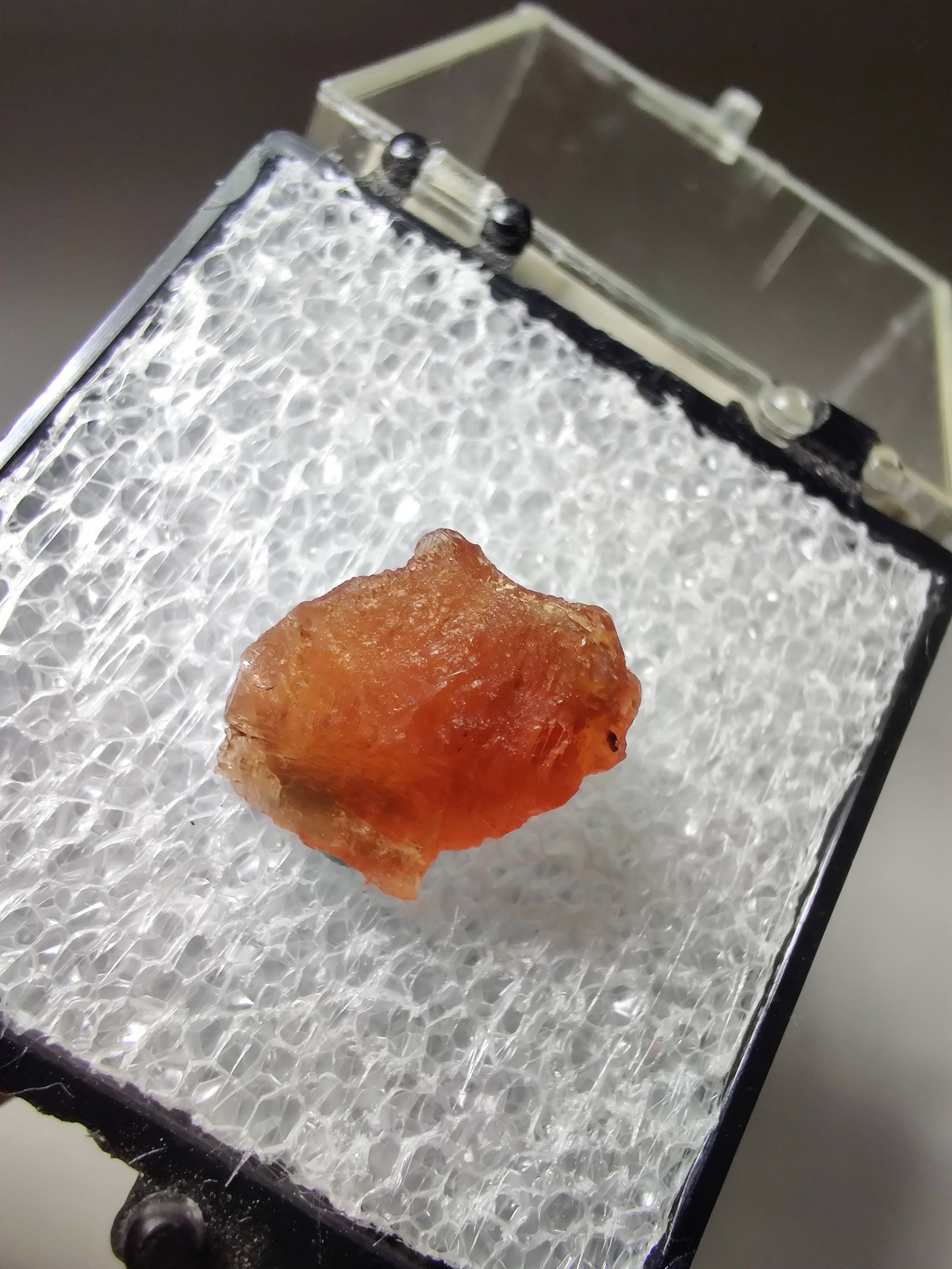 Spessartine Garnet crystal. Little Three Mine, Ramona, California. 1.3 cm.