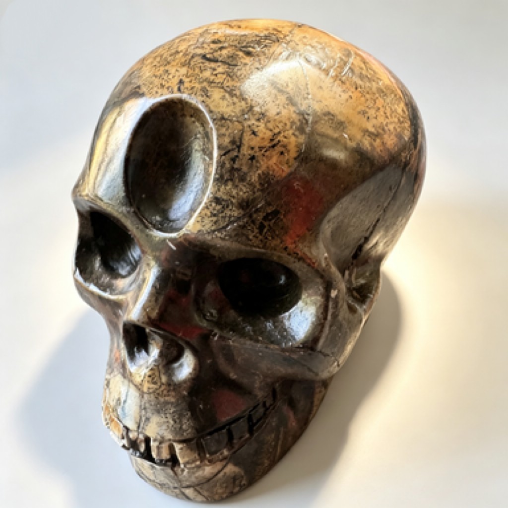 7in Handcarved Natural Rose Quartz Alien Skull for Energy Healing, Home Decor