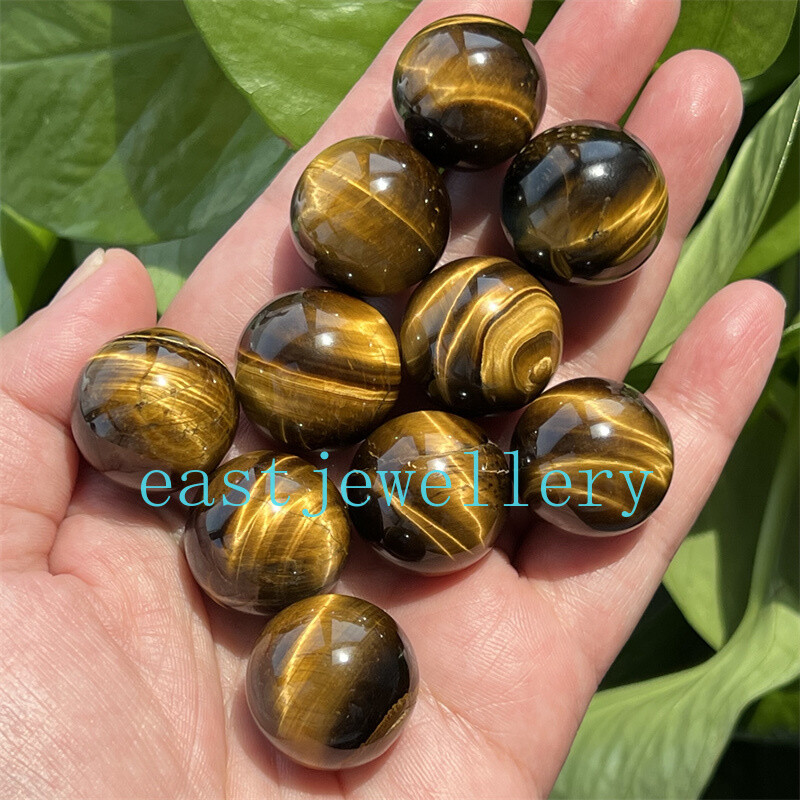 1pc Natural Tiger’s eye jasper Quartz Ball Crystal Sphere Reiki Healing 20mm+