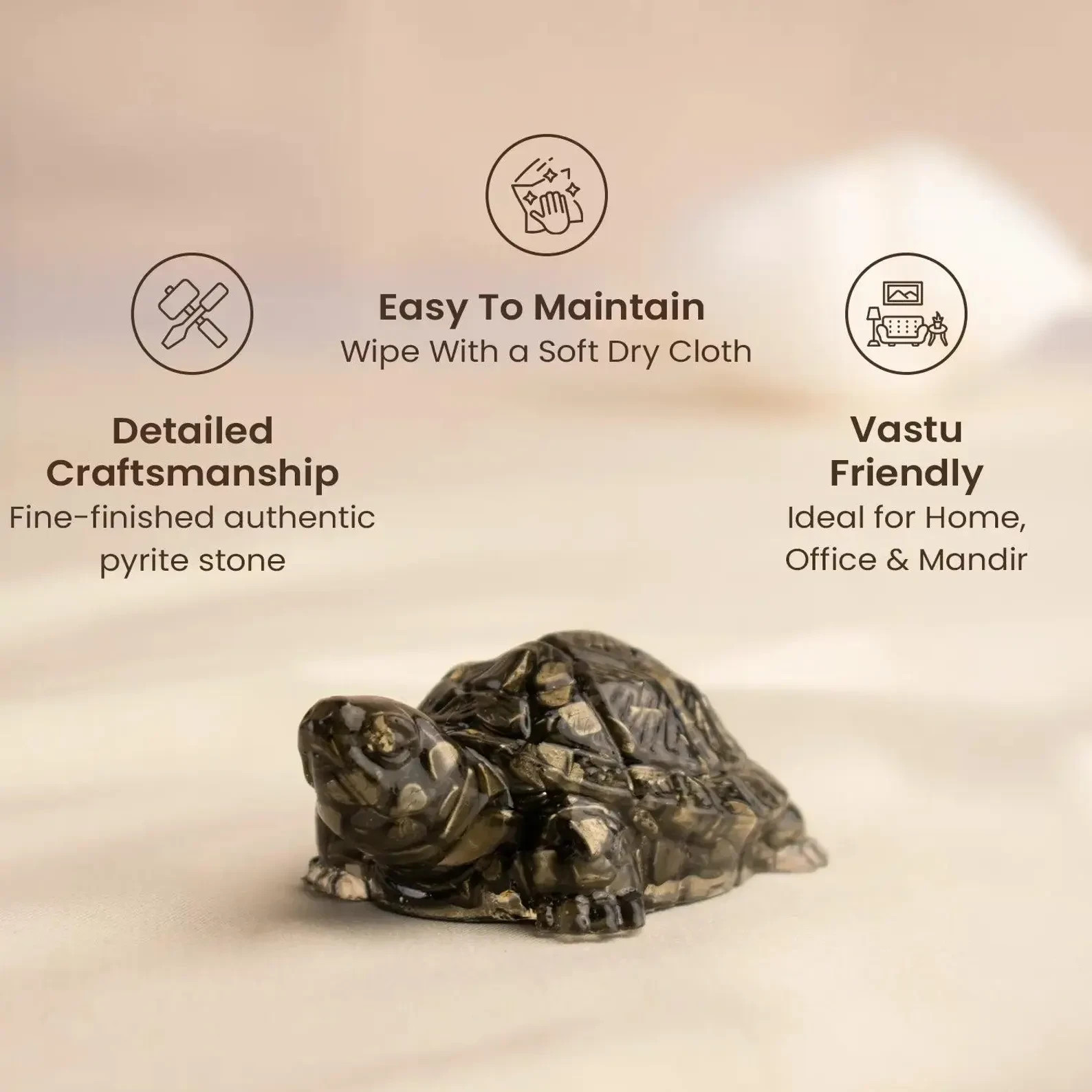 Pyrite Orgone Crystal Turtle Feng Shui Tortoise Wealth Decor Gift