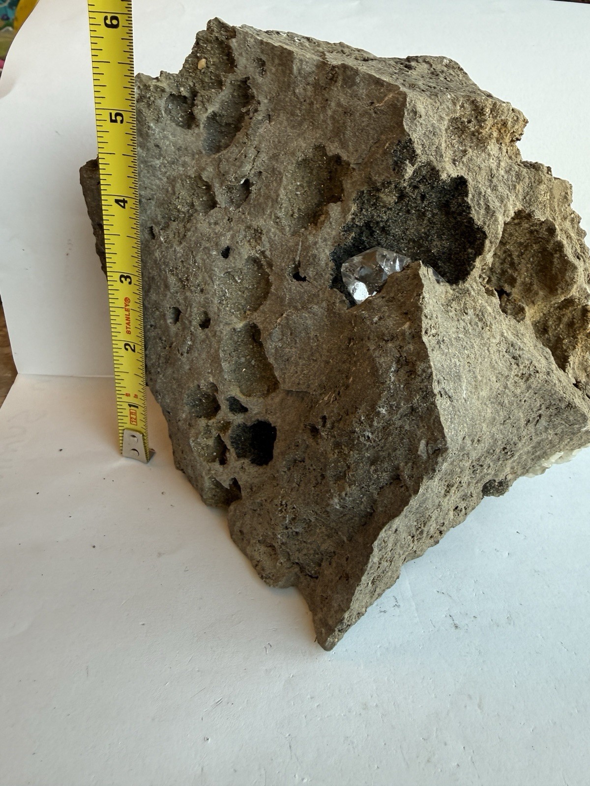 Huge 6 lb Herkimer Diamond Quartz Crystal in Matrix Specimen 6″ Tall NY Mineral