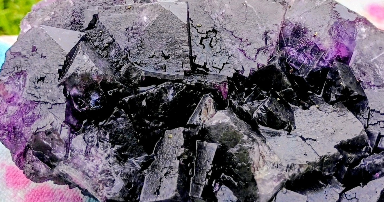 Very Large Purple Fluorite Crystal Cluster Display Specimen