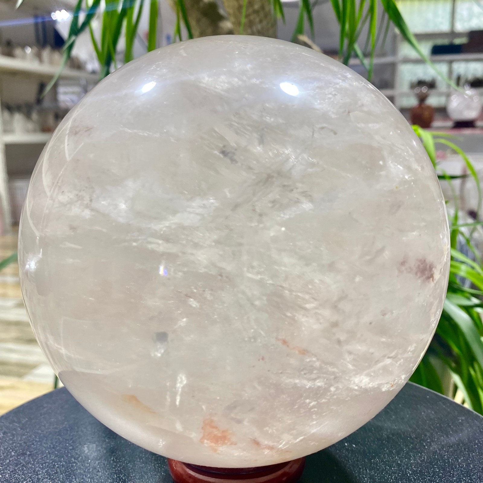 9.76LB white crystal transparent quartz crystal ball Reiki repair