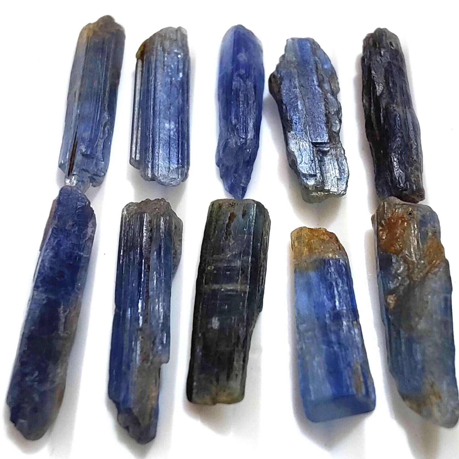 Beautiful Blue Kyanite Raw Shards 10 Piece Lot Rough 17-23 MM For Jewelry Making