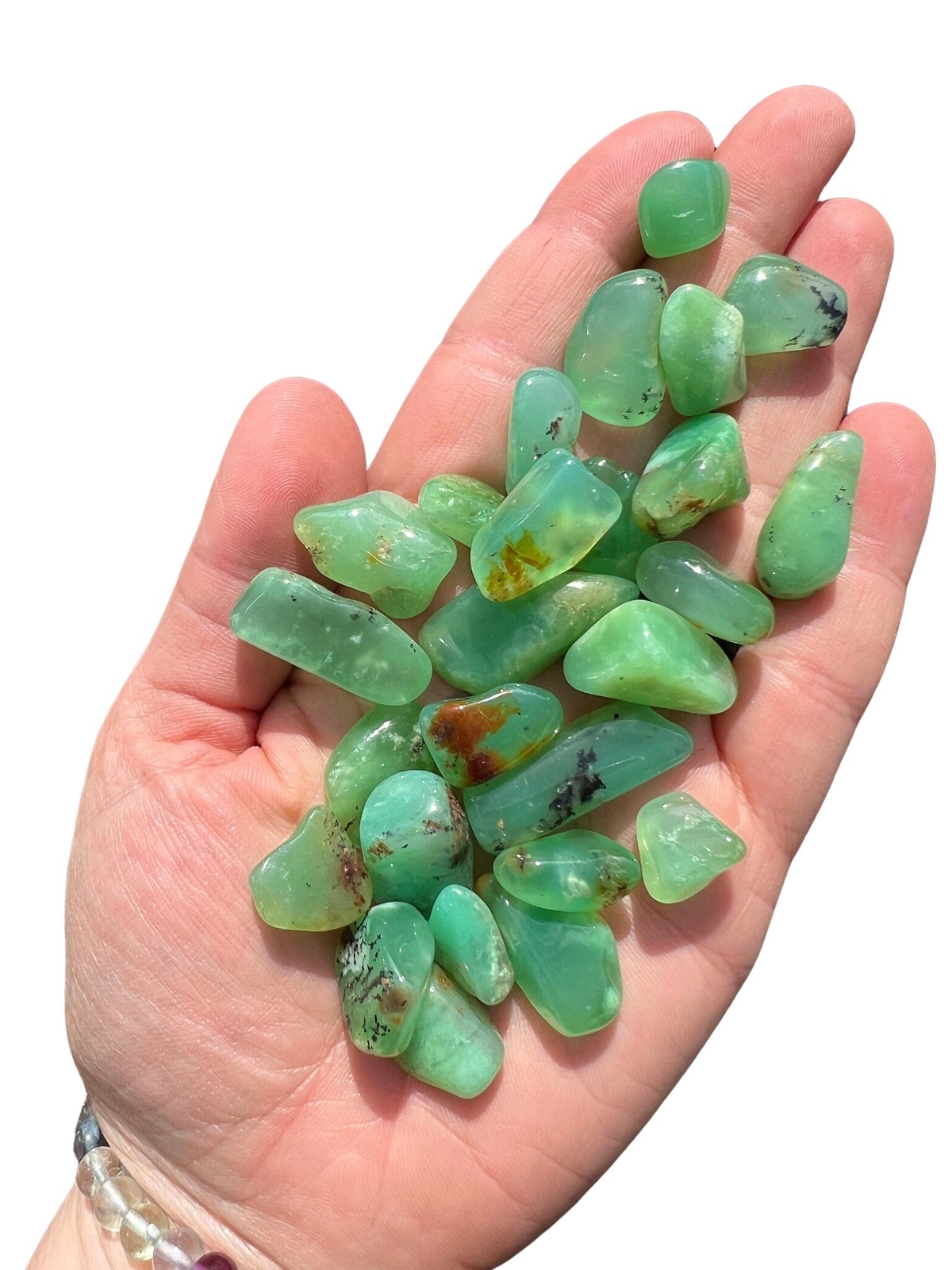 Chrysoprase Tumbled Stone, Natural Chrysoprase Crystal from Australia