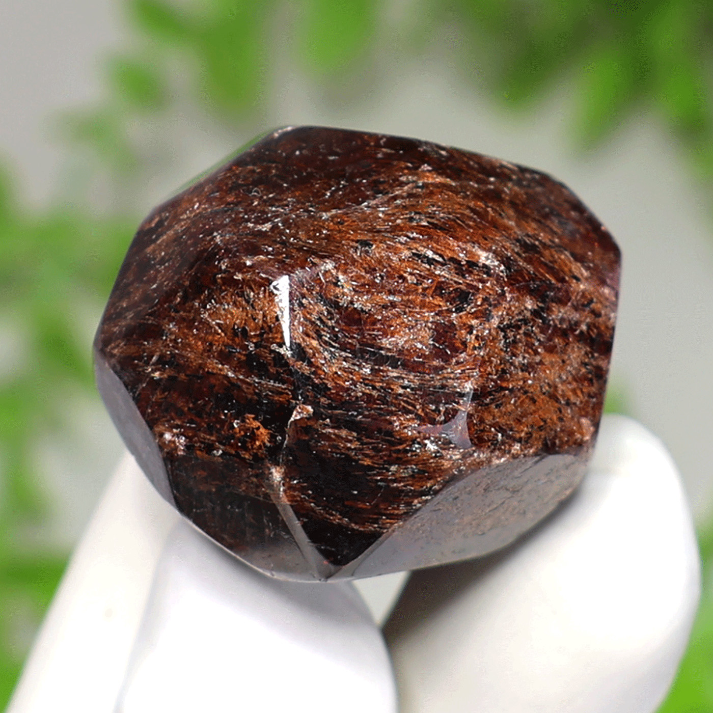 Earth’s Core~ 61g Natural Almandine Garnet Faceted Crystal Sphere Ball Specimen