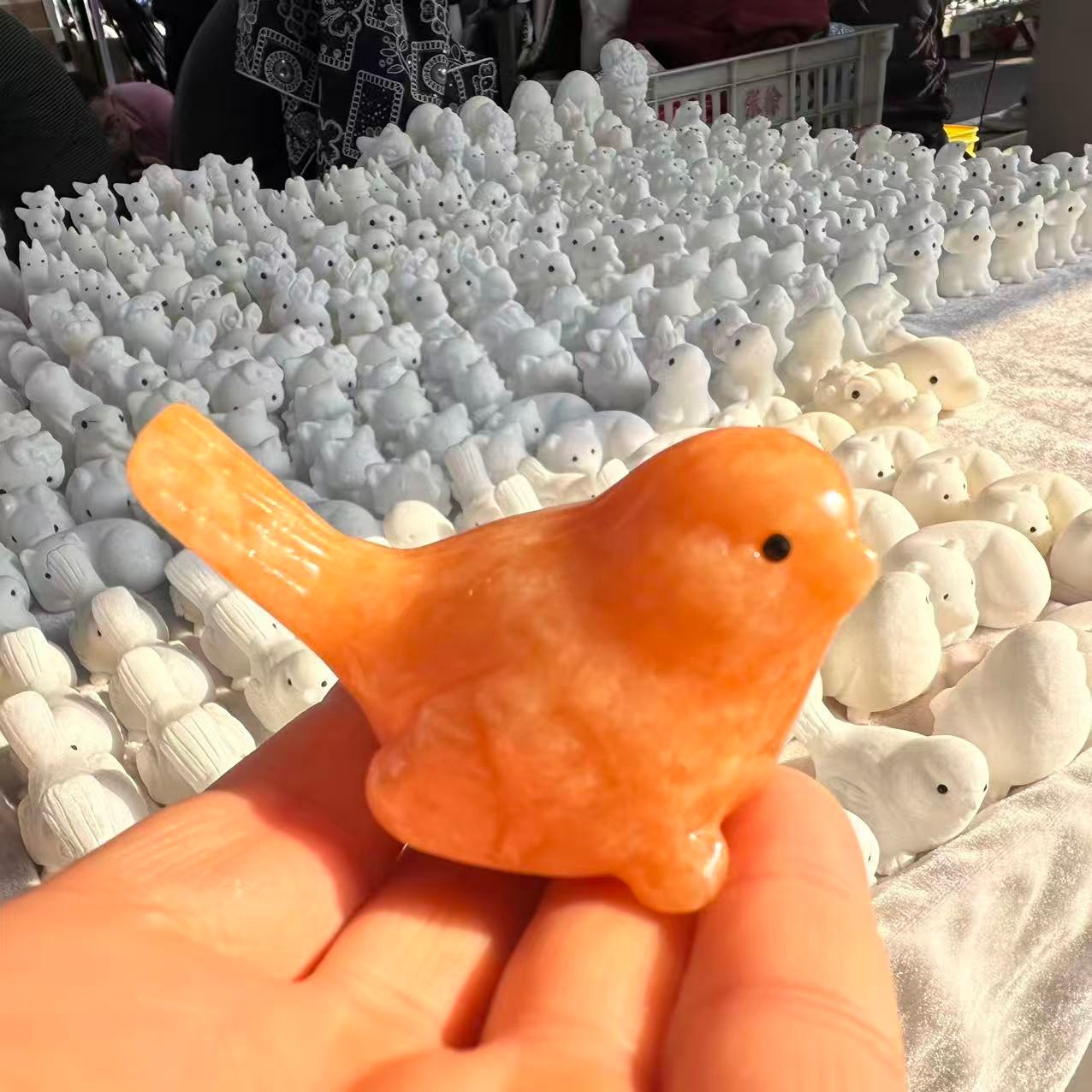 1pc Natural Jade Quartz Carved Bird Skull Crystal Reiki Decor Gift 2.4”
