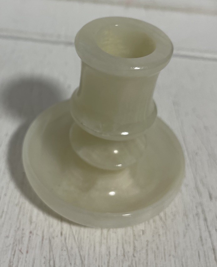 Vintage Natural Cream Marble Onyx Candle Holder 7.5cm x 8cm
