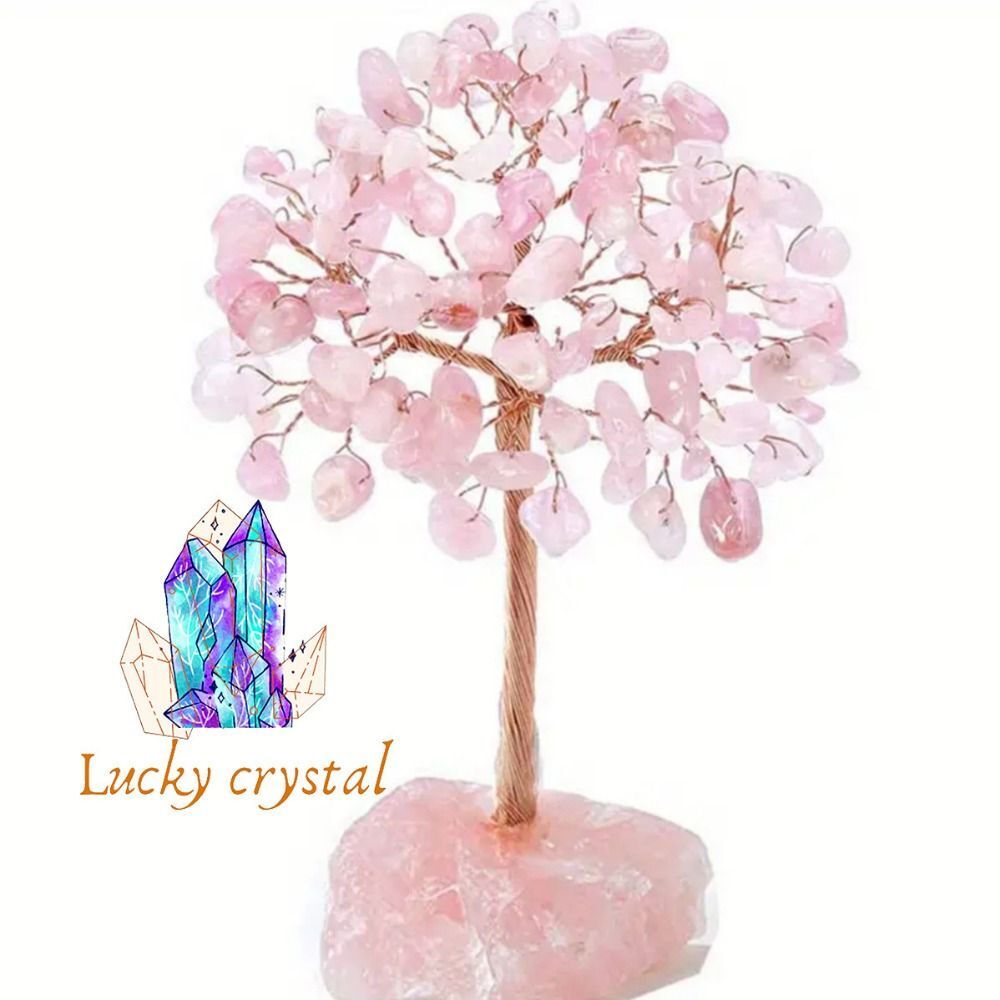 Natural Crystal Bonsai Money Tree Ornament GoodLuck Wealths Home Office Decor UK
