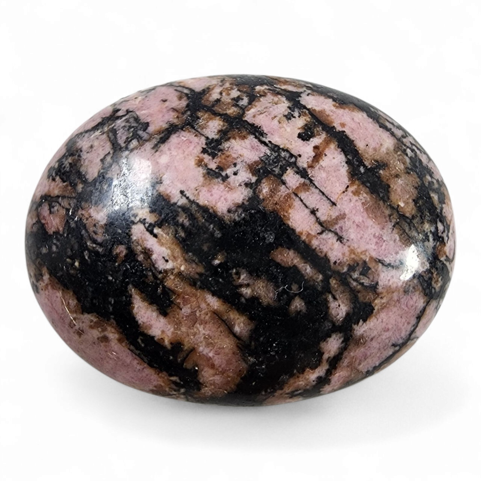 Rhodonite Crystal Polished Palm Stone 46.2 grams